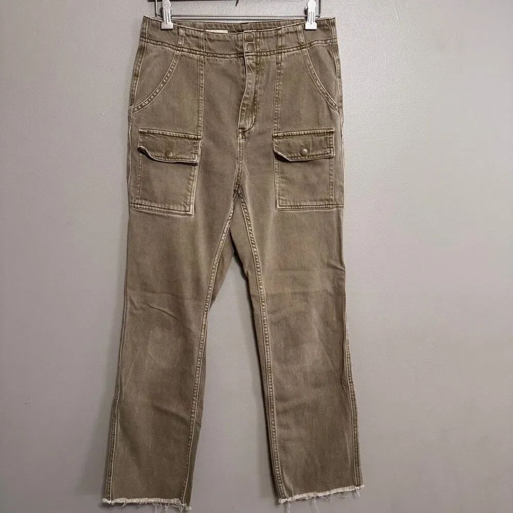 Anthropologie Pilcro green women’s cargo jeans size 28